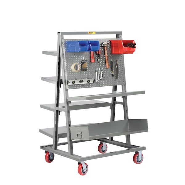 Adjustable Tray A-Frame Shelf Truck, Double-Sided (FRAME ONLY)